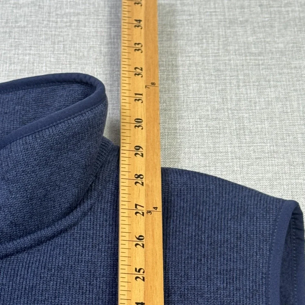 L.L. Bean Sweater Fleece Vest Jacket Mens XL Blue Mock Neck Full Zip